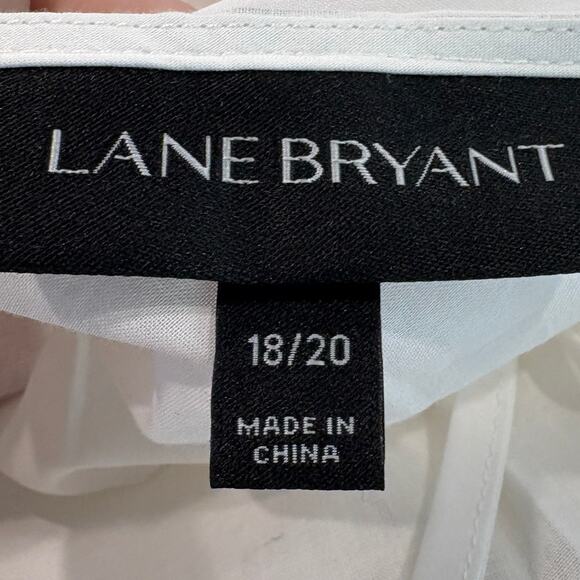 Lane Bryant 18/20 Poet Shirt White Lace Inset Coquette Boho Cottage Renaissance - Picture 4 of 10